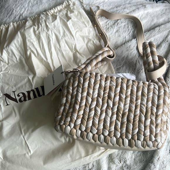 Nanushka Busket leather tote bag tan white NWT - Picture 2 of 5